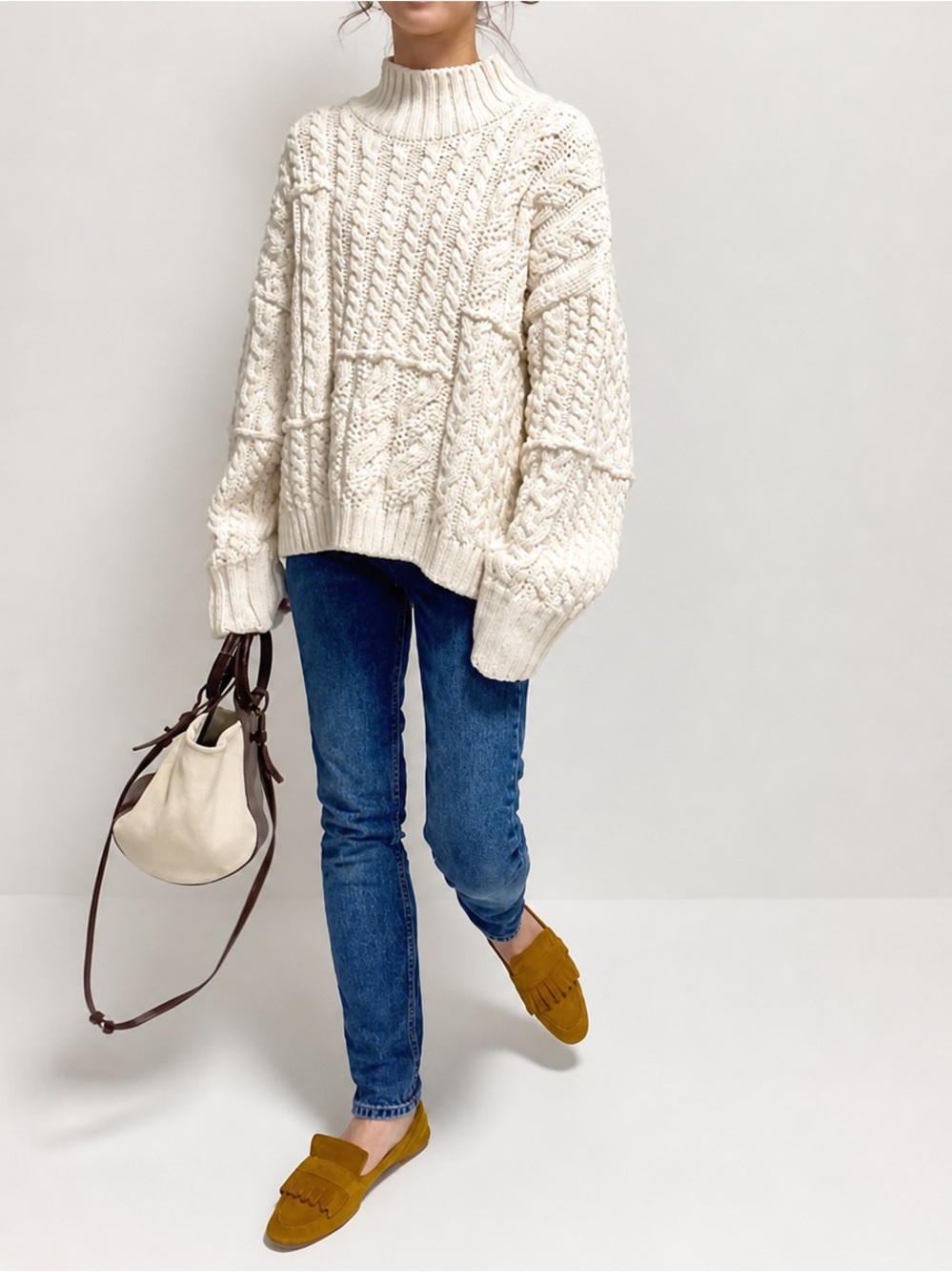 Zara Cable-Knit Turtleneck Sweater